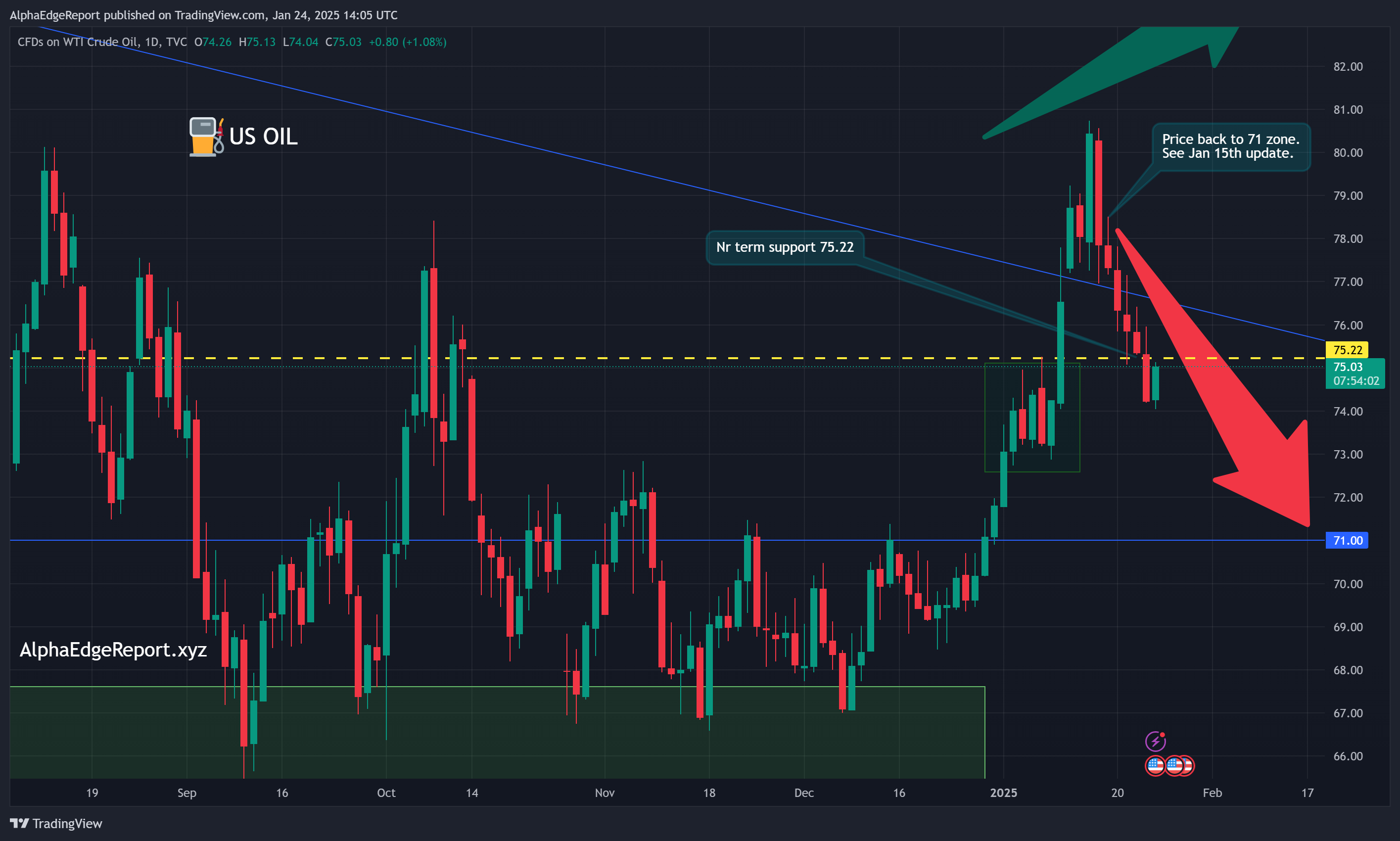 Crude Oil Trade Technical Update January 24th